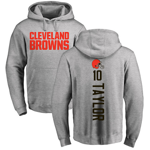 Men Cleveland Browns Taywan Taylor Ash Jersey #10 NFL Football Backer Pullover Hoodie Sweatshirt->cleveland browns->NFL Jersey